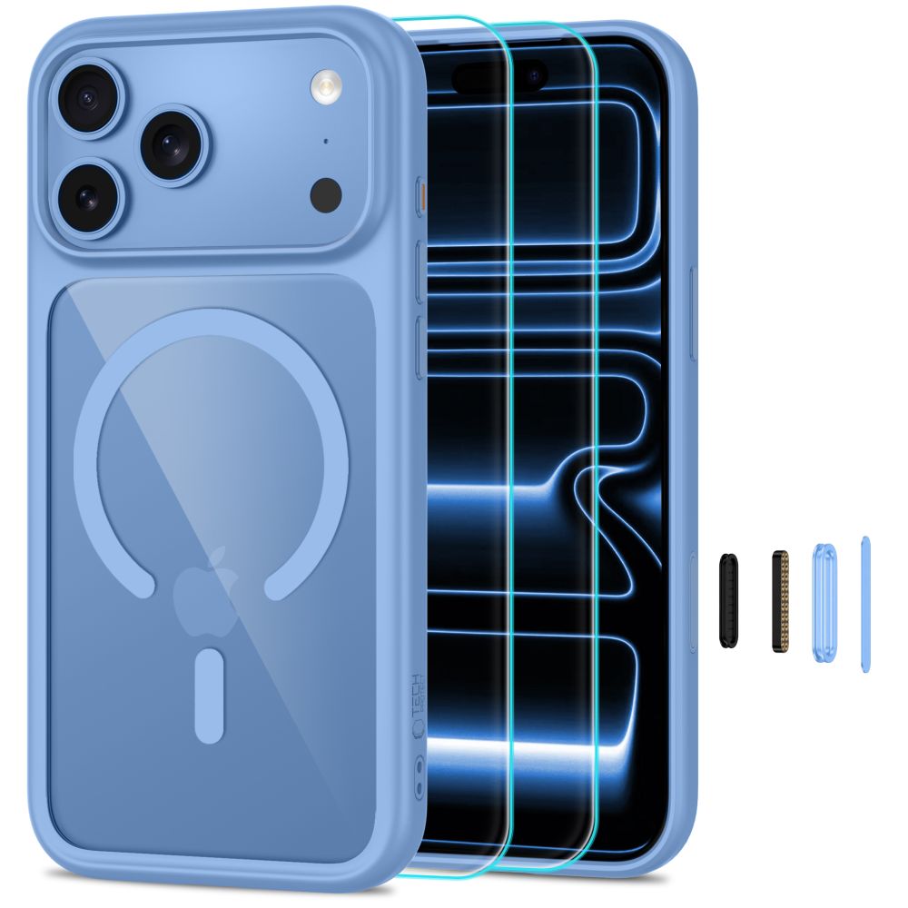 Tech Protect Magone Magsafe Cc + Glas 2 Pak Iphone 17 Pro / 18 Pro Lysebla/Klar