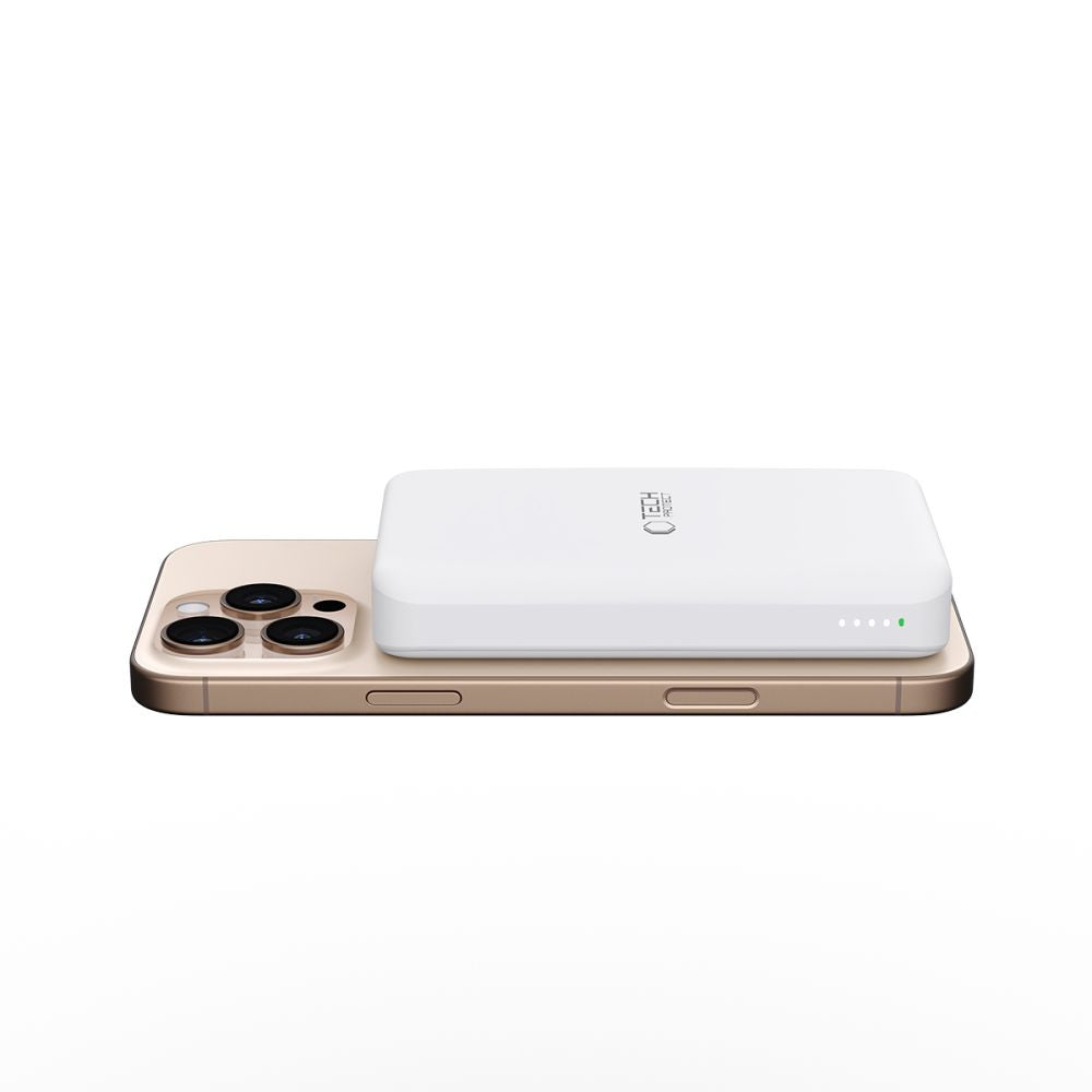 Tech Protect Pb24 Lifemag Qi2 Magsafe Powerbank 10000 M Ah Hvid