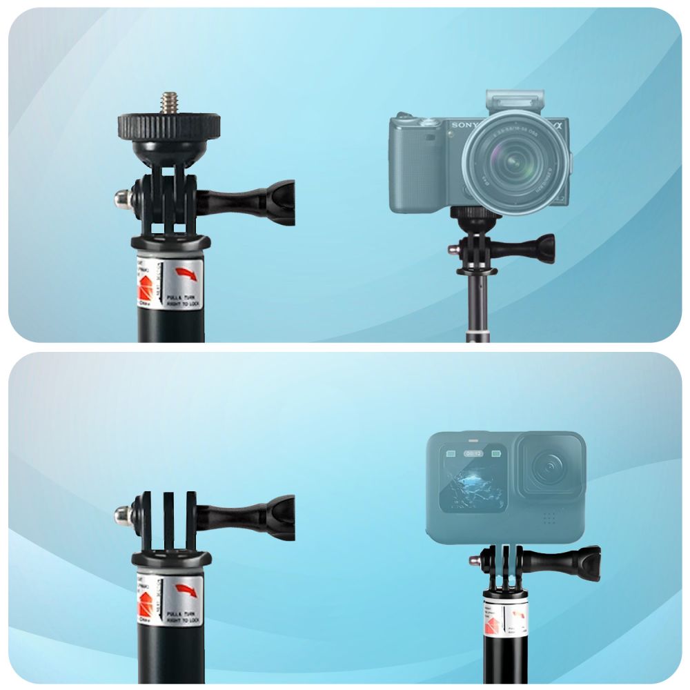 Tech Protect Ga100 Monopad & Selfie Stik Gopro / Dji / Insta360 Sort