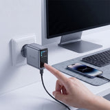 Tech Protect Powervision Nc100 W Gan 3 Ports Netværksopladder Pd 100 W / Qc3.0 Mørkegå