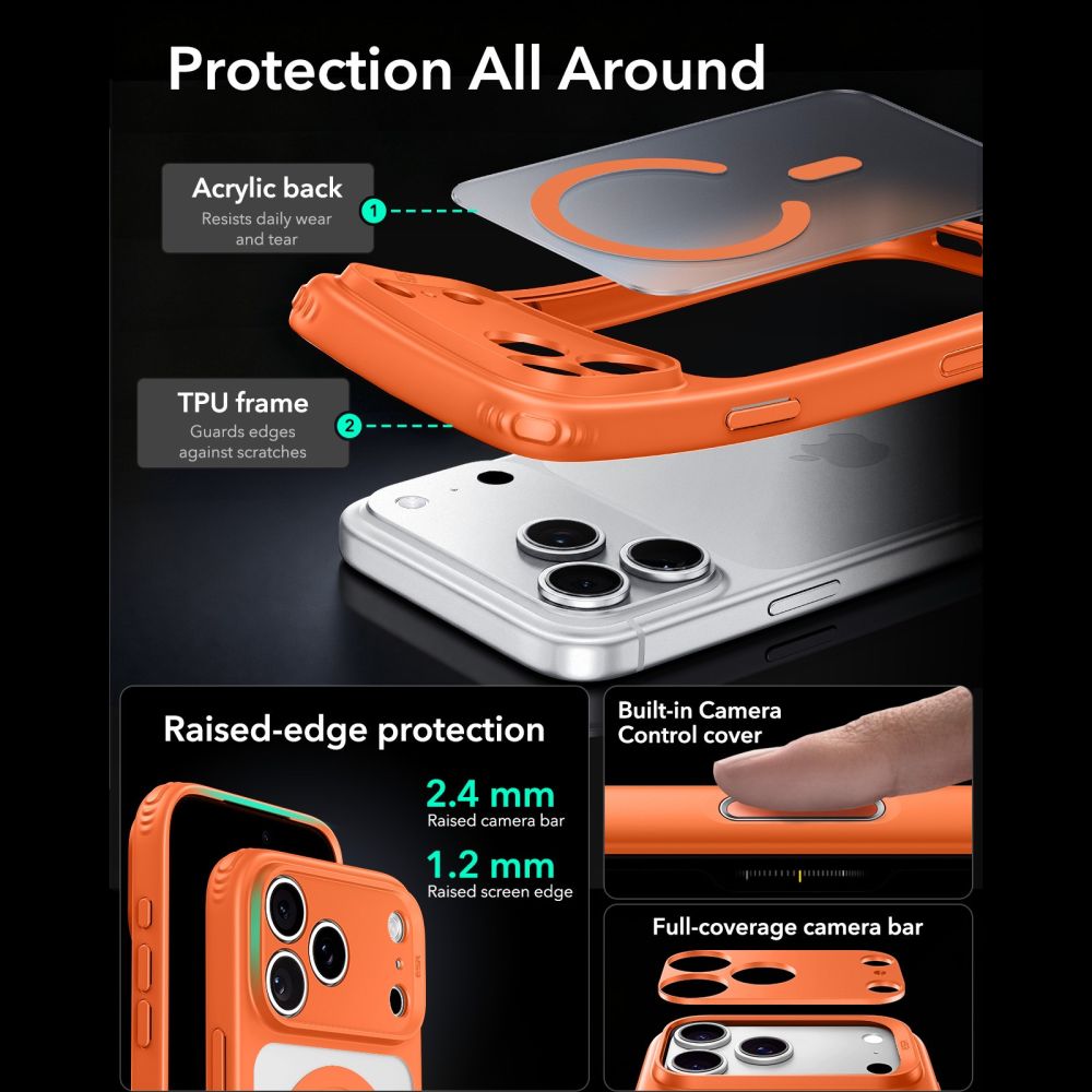 Esr Classic Hybrid Magsafe Iphone 17 Pro Max / 18 Pro Max Frosted Orange