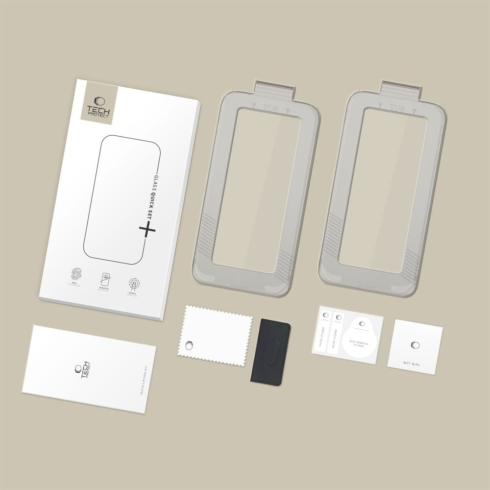 Hærdet Glas Tech Protect Quick Set+ 2 Pack Iphone 17 Pro Black