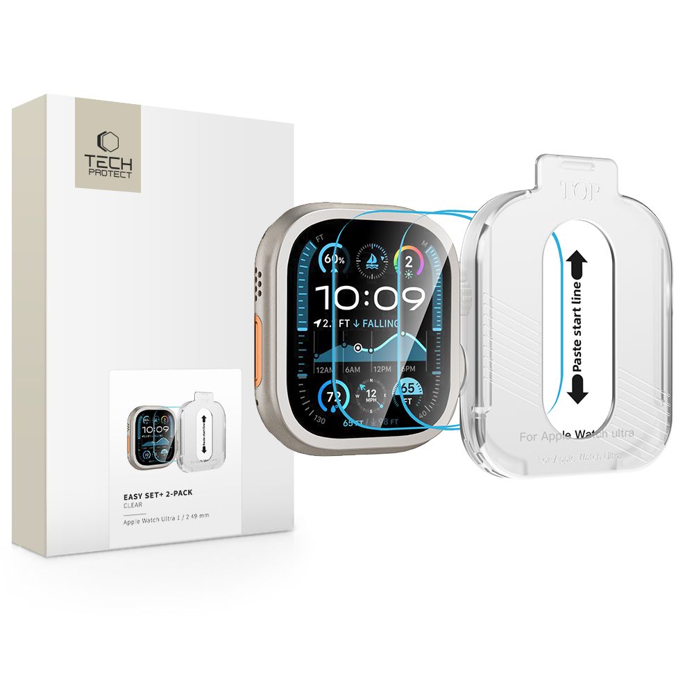 Hærdet Glas Tech Protect Easy Set+ 2 Pack Apple Watch Ultra 1/2/3/4 (49 Mm) Klar