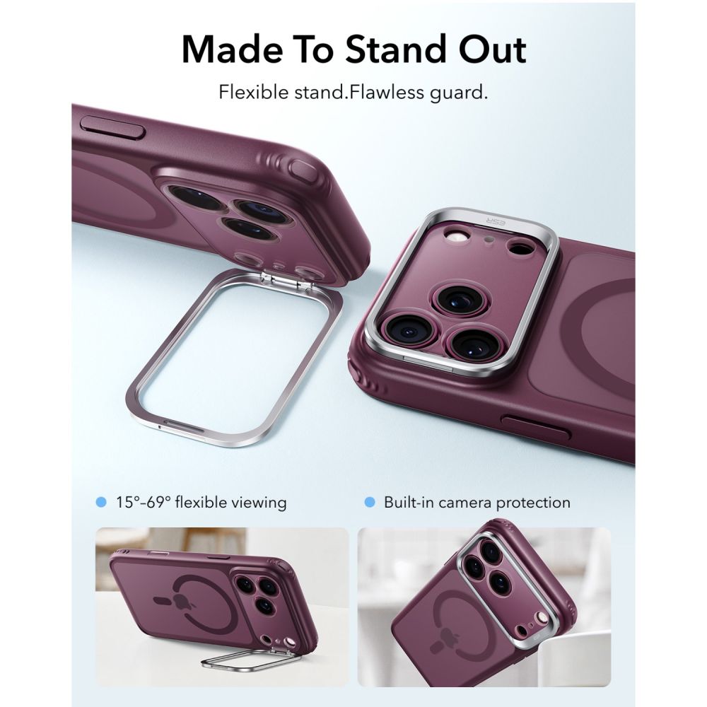 Esr Classic Hybrid Støtte Magsafe Iphone 17 Pro / 18 Pro Frosted Deep Burgundy