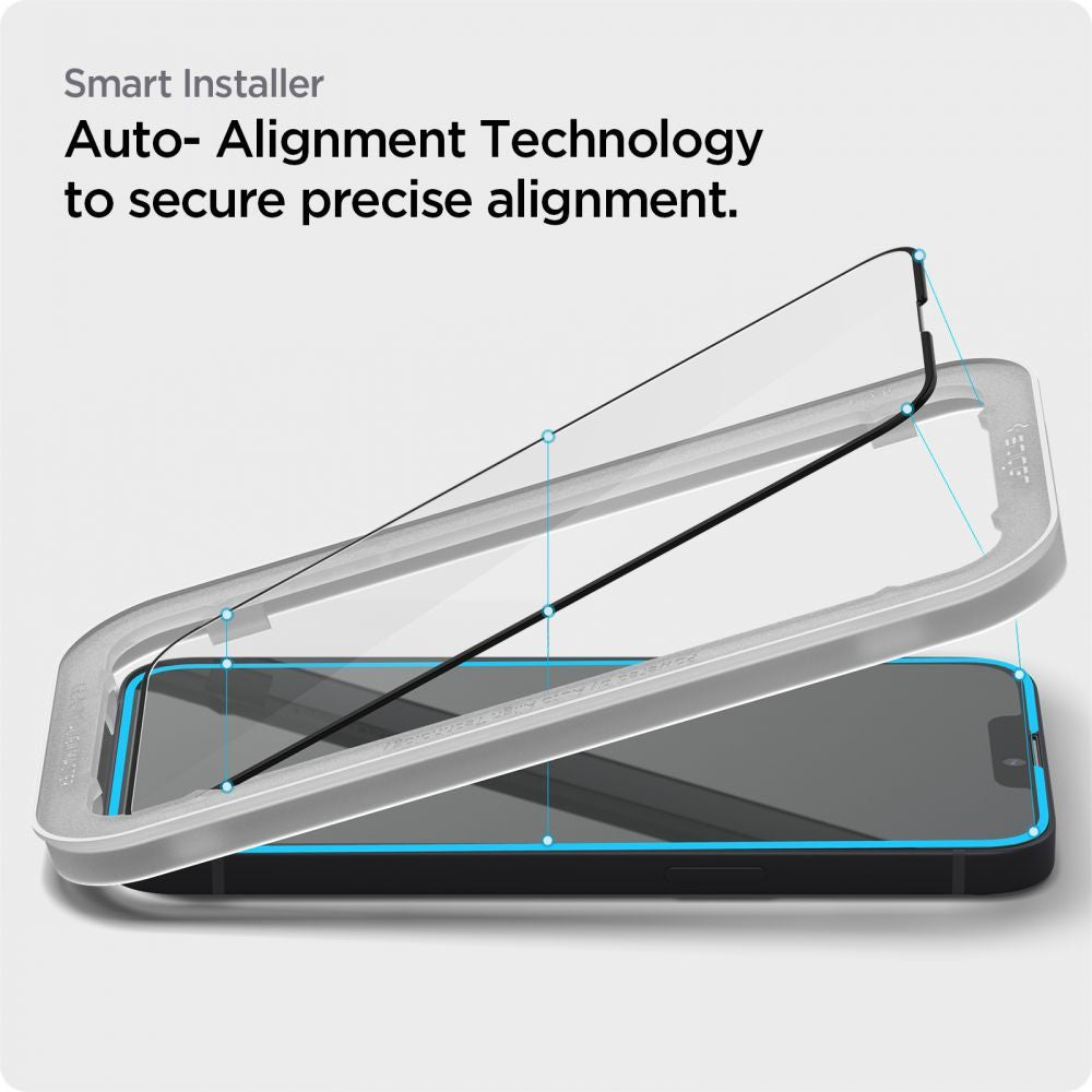 Hærdet Glas Spigen Alm Glass Fc Iphone 13 / 13 Pro / 14 / 16 E / 17 E Sort