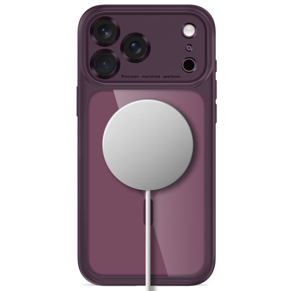 Tech Protect Magpeak Magsafe Cc Iphone 17 Pro Max / 18 Pro Max Burgundy/Clear