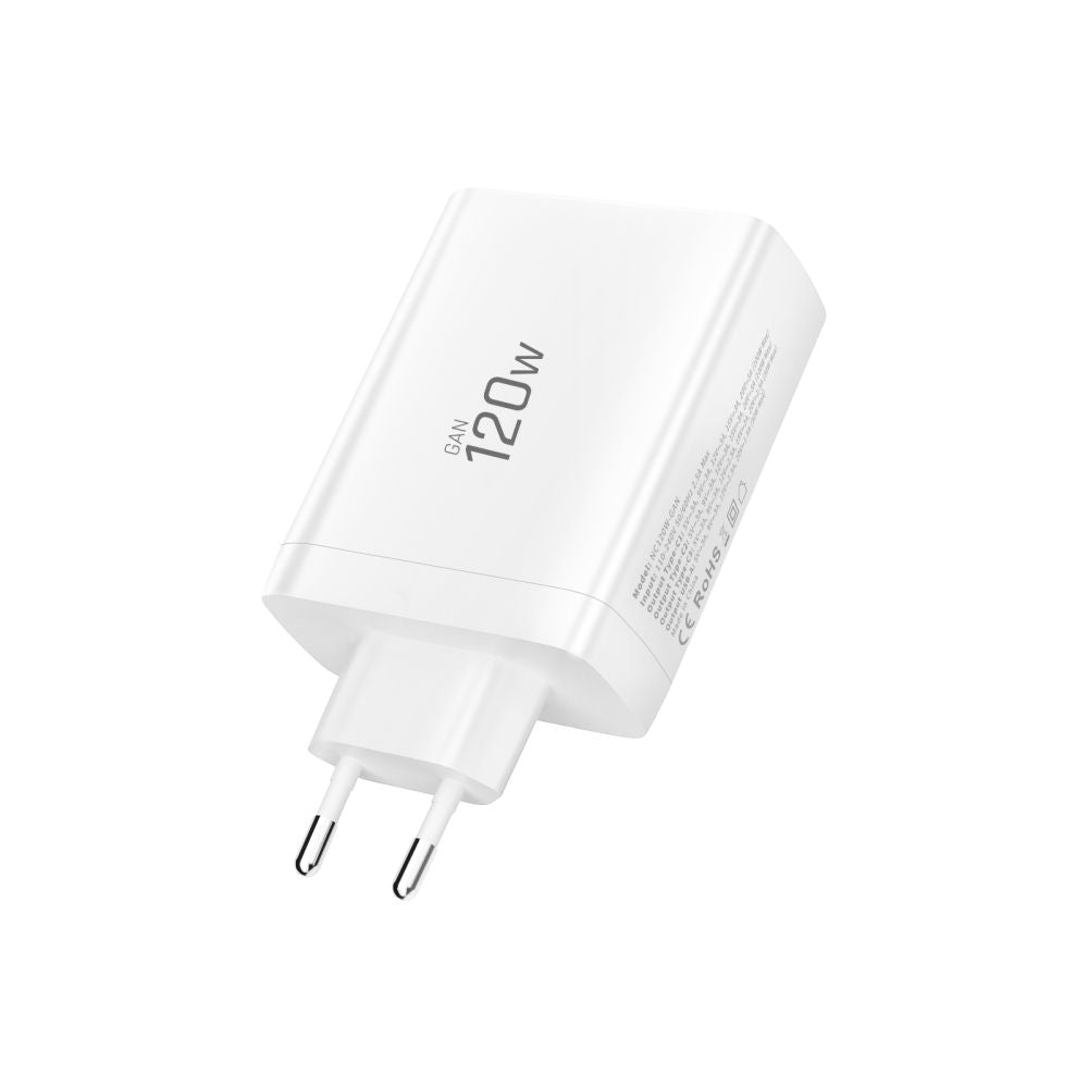 Tech Protect Nc120 W Gan 4 Port Netværksopladder Pd 120 W / Qc3.0 Hvid