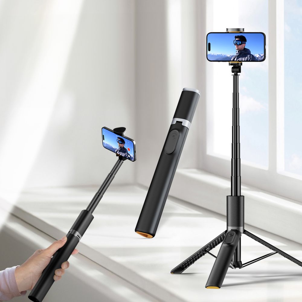 Tech Protect L08 S Bluetooth Selfie Stick Stativ Sort