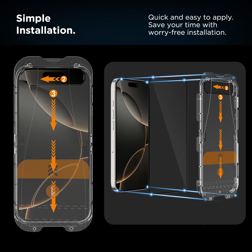 Hærdet Glas Tech Protect Quick Set+ 2 Pack Iphone 15/16 Sort