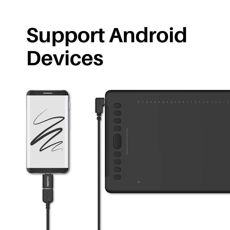 HUION H1161 tegneplade Sort 5080 lpi 279,4 x 174,6 mm USB