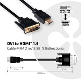 Club 3D CAC-1210 HDMI til DVI kabel 2m Sort