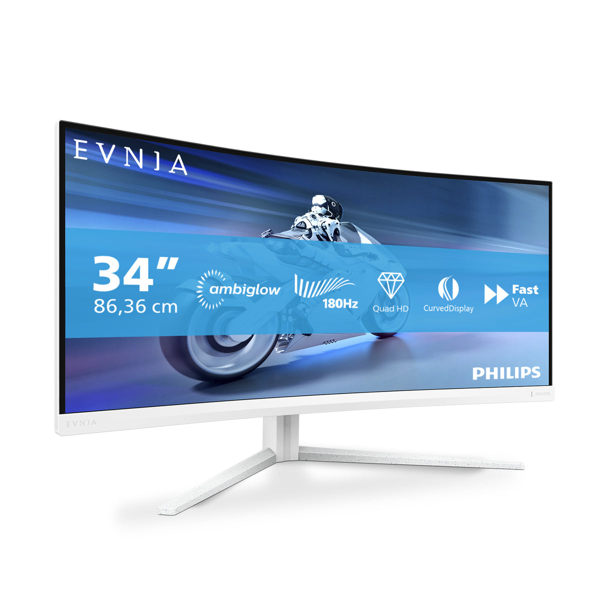 Philips 34M2C5501A/00 computerskærm 86,4 cm (34") 3440 x 1440 pixel Wide Quad HD LCD Hvid