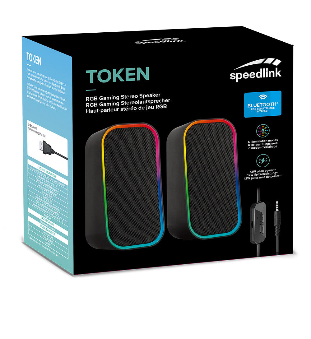 SPEEDLINK TOKEN RGB Sort Kabel & trådløs 6 W