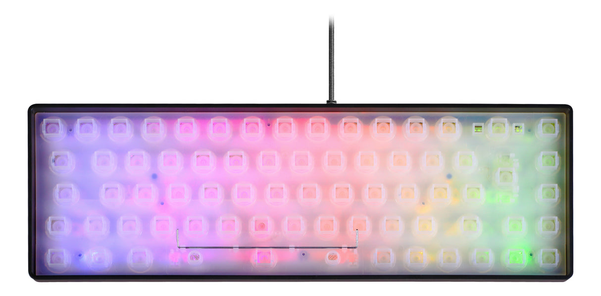 Deltaco Gaming DK240 60% keyboard, semi transparent case bla