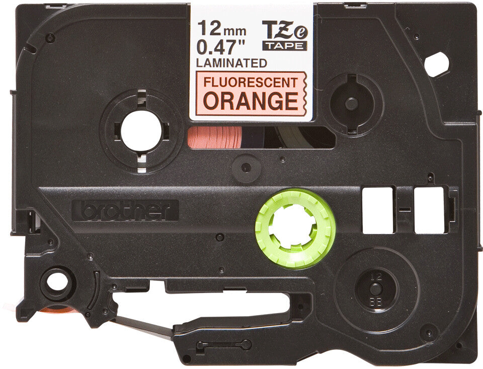 Brother TZE-B31 etiketbånd Sort på fluorescerende orange