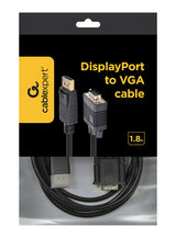 Gembird CCP-DPM-VGAM-6 videokabel adapter 1,8 m VGA (D-Sub) DisplayPort Sort