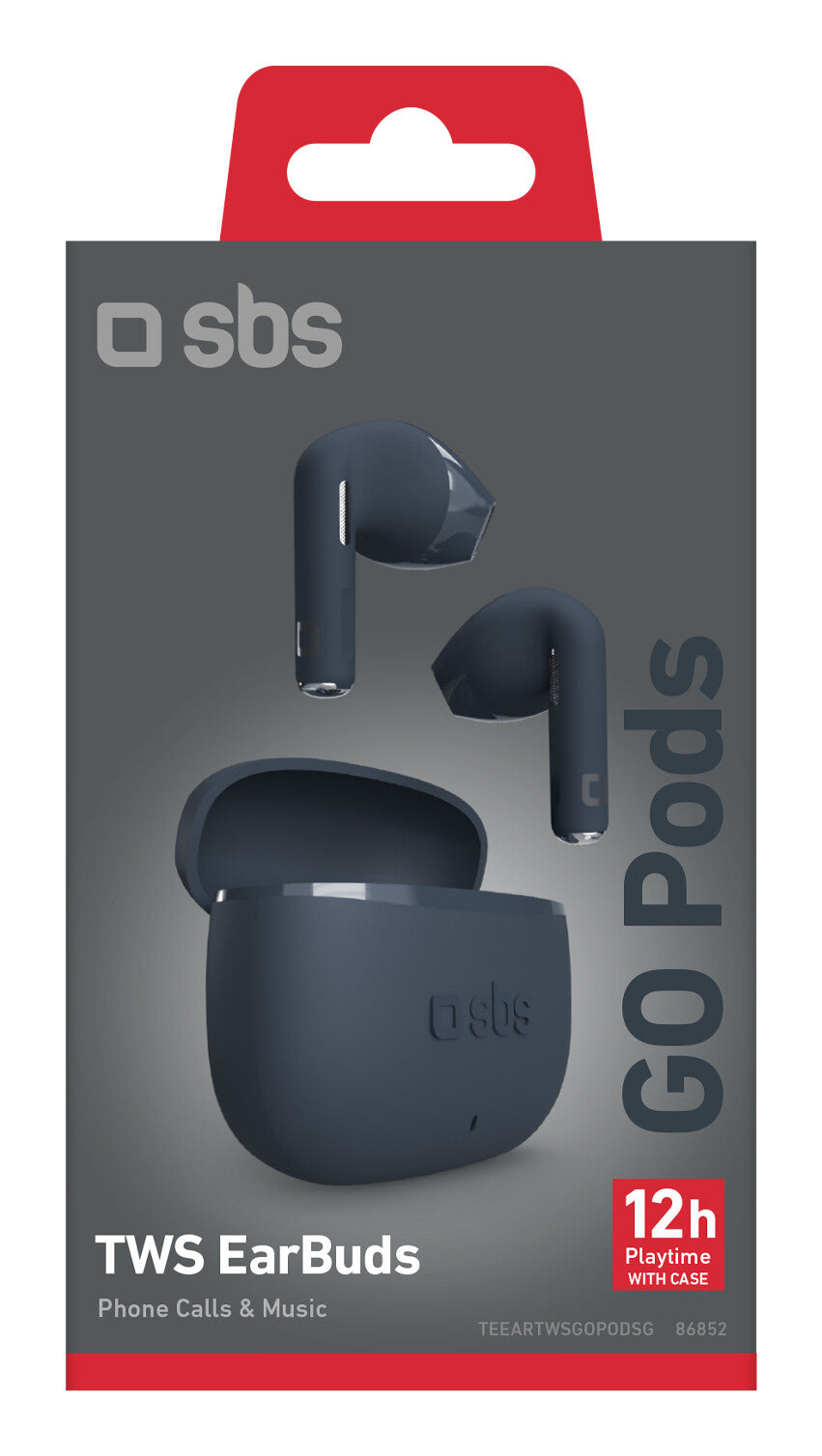 SBS TEEARTWSGOPODSG hovedtelefoner/headset True Wireless Stereo (TWS) I ørerne Opkald/musik Bluetooth Grå