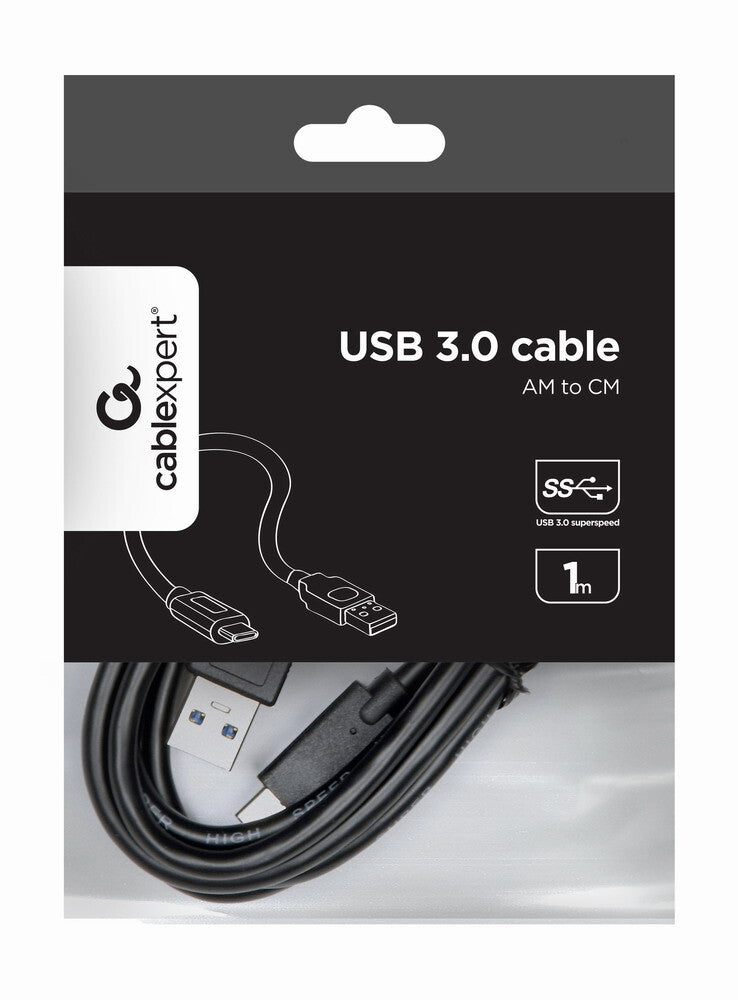Gembird CCP-USB3-AMCM-1M USB-kabel USB 3.2 Gen 1 (3.1 Gen 1) USB C USB A Sort