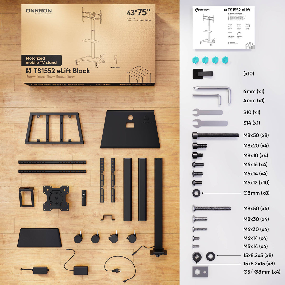 ONKRON TS1552E 190.5 cm (75") Black