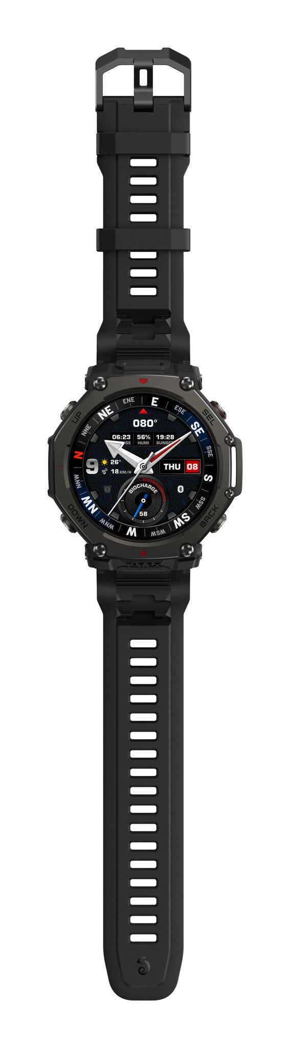 Amazfit T-Rex 3 Pro 3,81 cm (1.5") AMOLED 48 mm Digital 480 x 480 pixel Berøringsskærm Sort Wi-Fi GPS (satellit)