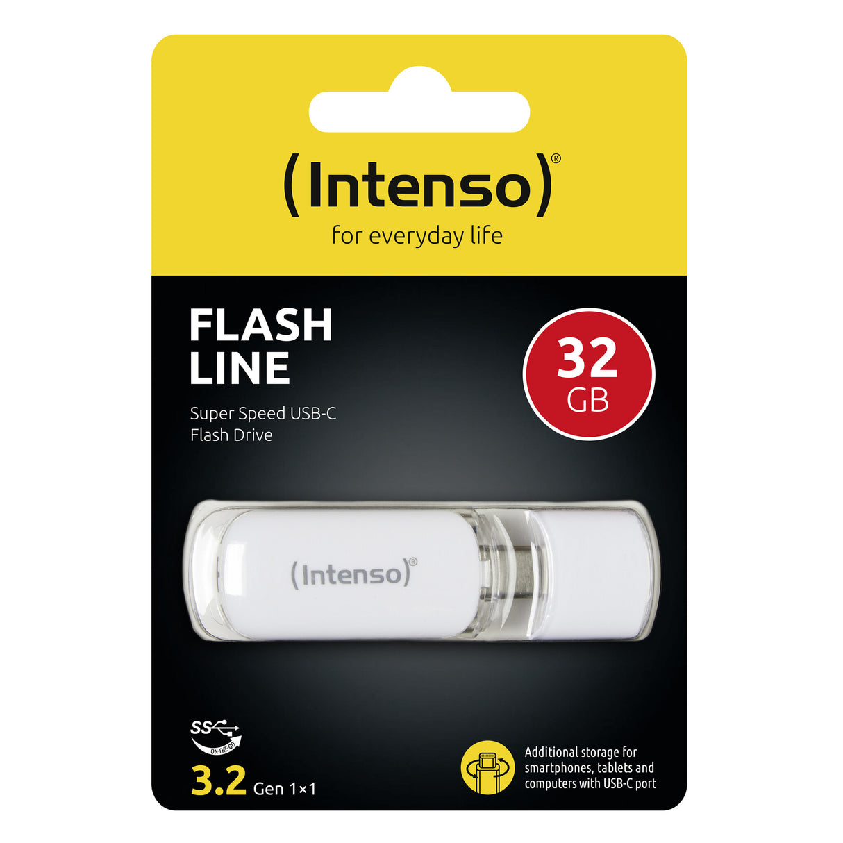 Intenso Flash Line USB-nøgle 32 GB USB Type-C 3.2 Gen 1 (3.1 Gen 1) Hvid