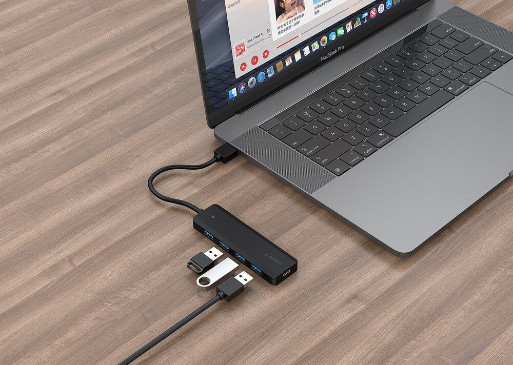 Gembird UHB-U3P4P-02 interface hub USB 3.2 Gen 1 (3.1 Gen 1) Type-A 5000 Mbit/s Sort