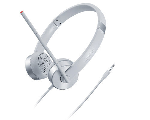 Lenovo 100 Stereo Analogue Headset Ledningsført Kontor/Callcenter Sølv