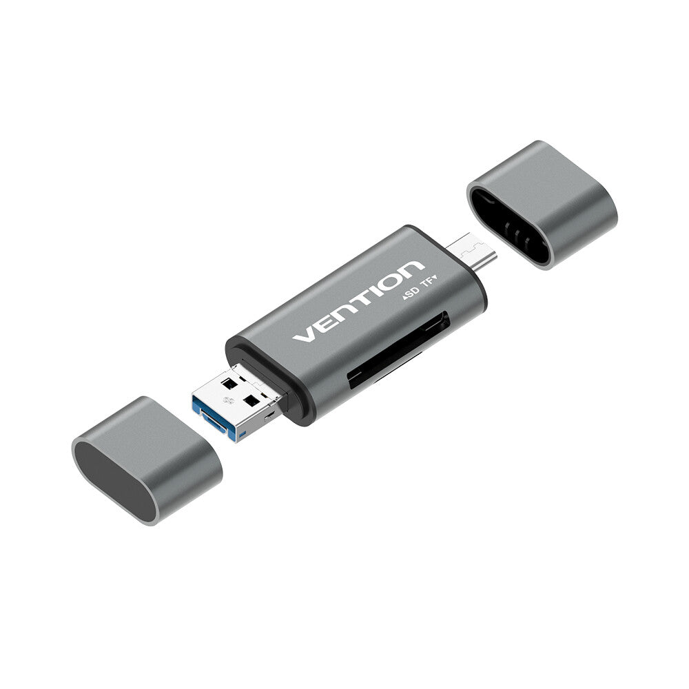 Vention CCHH0 kortlæser USB Type-A/USB Type-C/Micro-USB Grå