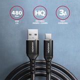Axagon BUCM-AM10AB USB-kabel USB 2.0 1 m USB A USB C 0,48 Gbit/sek. Sort