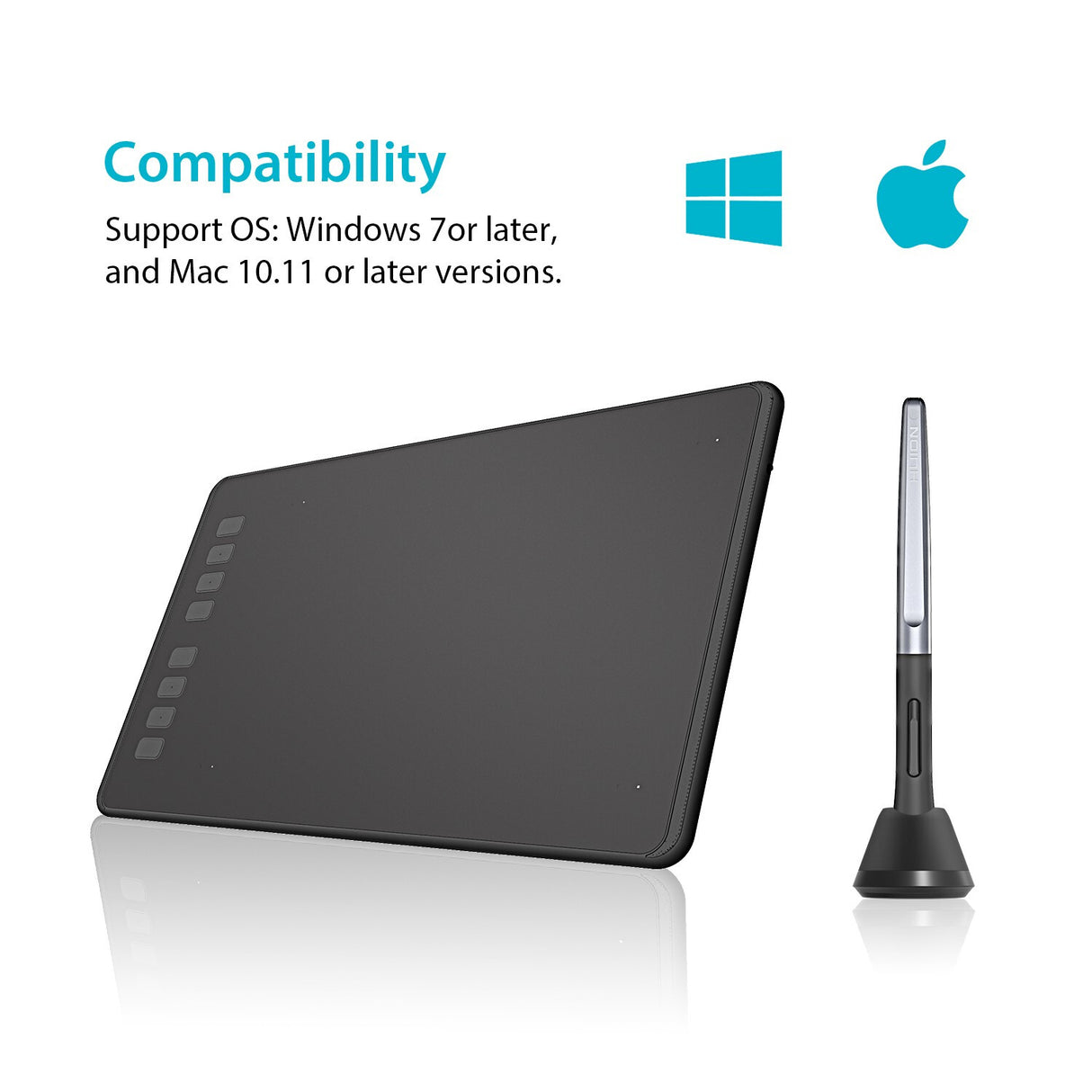 HUION H950P tegneplade Sort 5080 lpi 220 x 137 mm USB