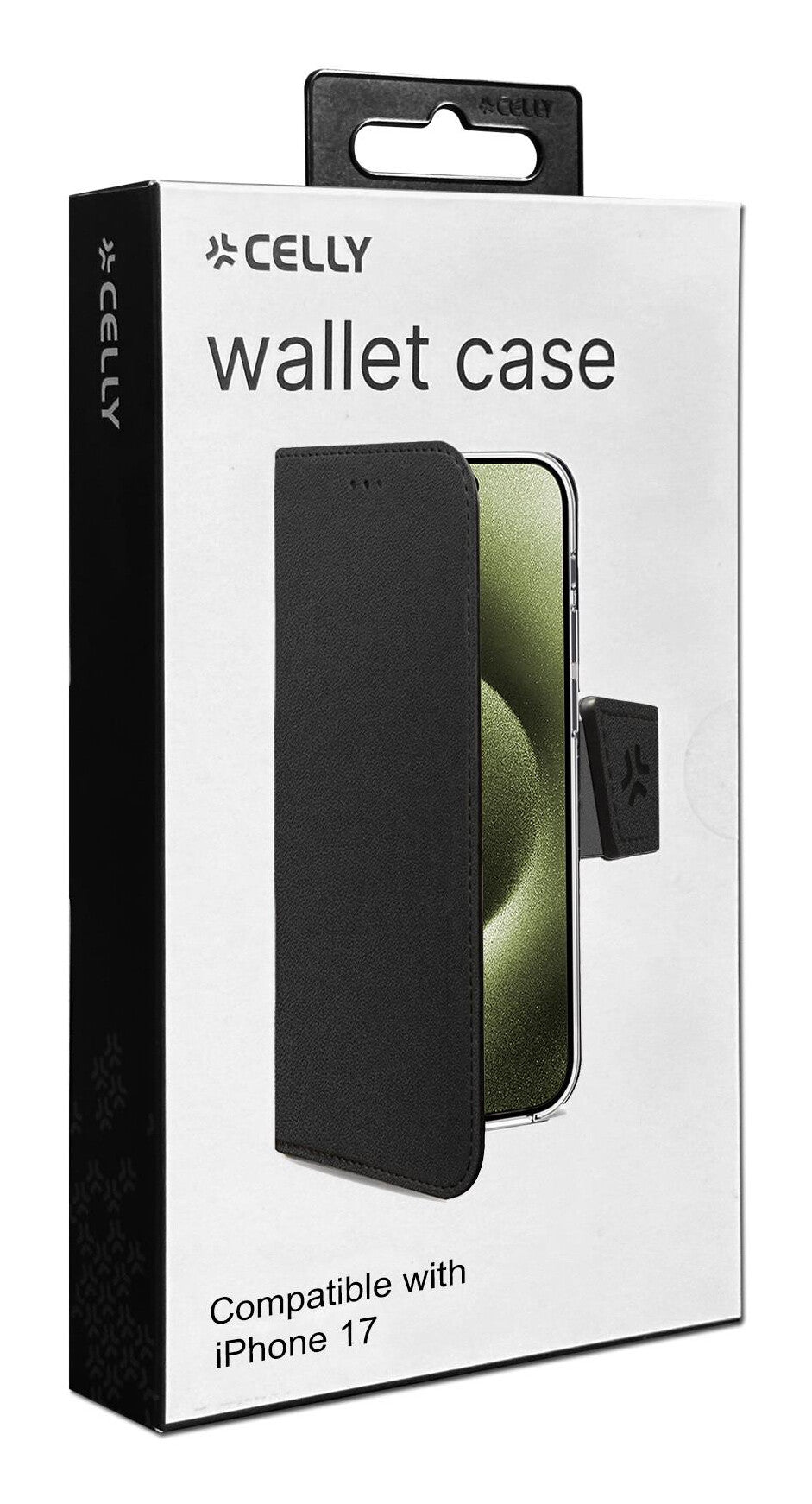 Celly WALLY mobiltelefon etui 16 cm (6.3") Tegnebogsetui Sort