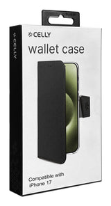 Celly WALLY mobiltelefon etui 16 cm (6.3") Tegnebogsetui Sort