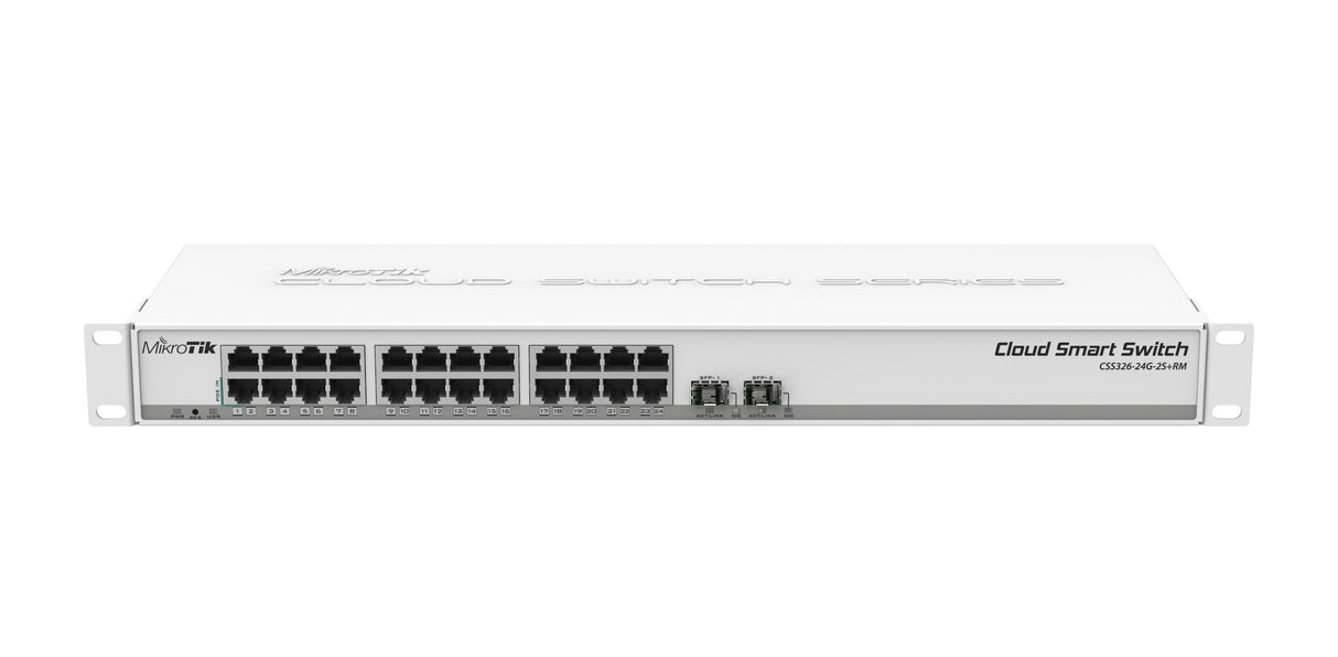 Mikrotik CSS326-24G-2S+RM netværksswitch Administreret Gigabit Ethernet (10/100/1000) Strøm over Ethernet (PoE) 1U Hvid
