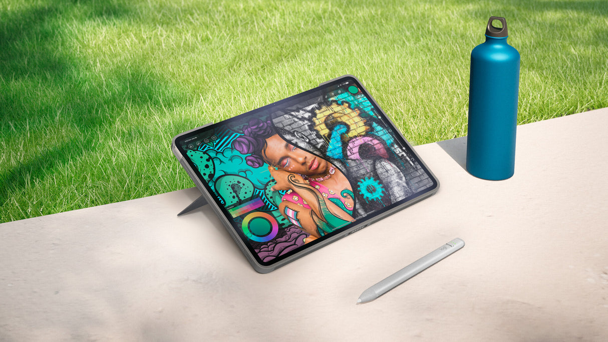 Logitech Combo Touch QWERTY Dansk, Finsk, Norsk, Svensk Smart Connector Grå