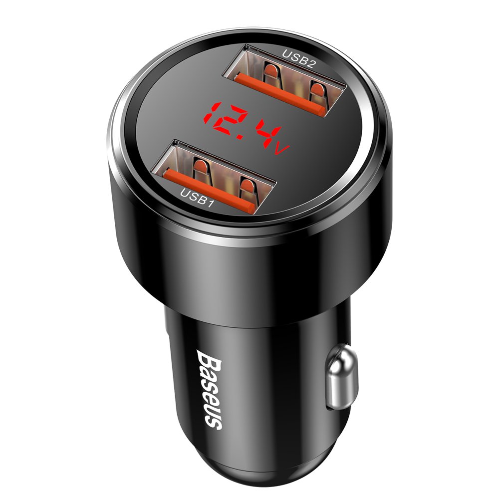 Baseus Magic Series Dual QC - Quick Charge 3.0 2x USB 45W 6A biloplader sort (CCMLC20A-01)