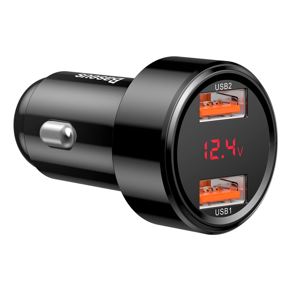 Baseus Magic Series Dual QC - Quick Charge 3.0 2x USB 45W 6A biloplader sort (CCMLC20A-01)