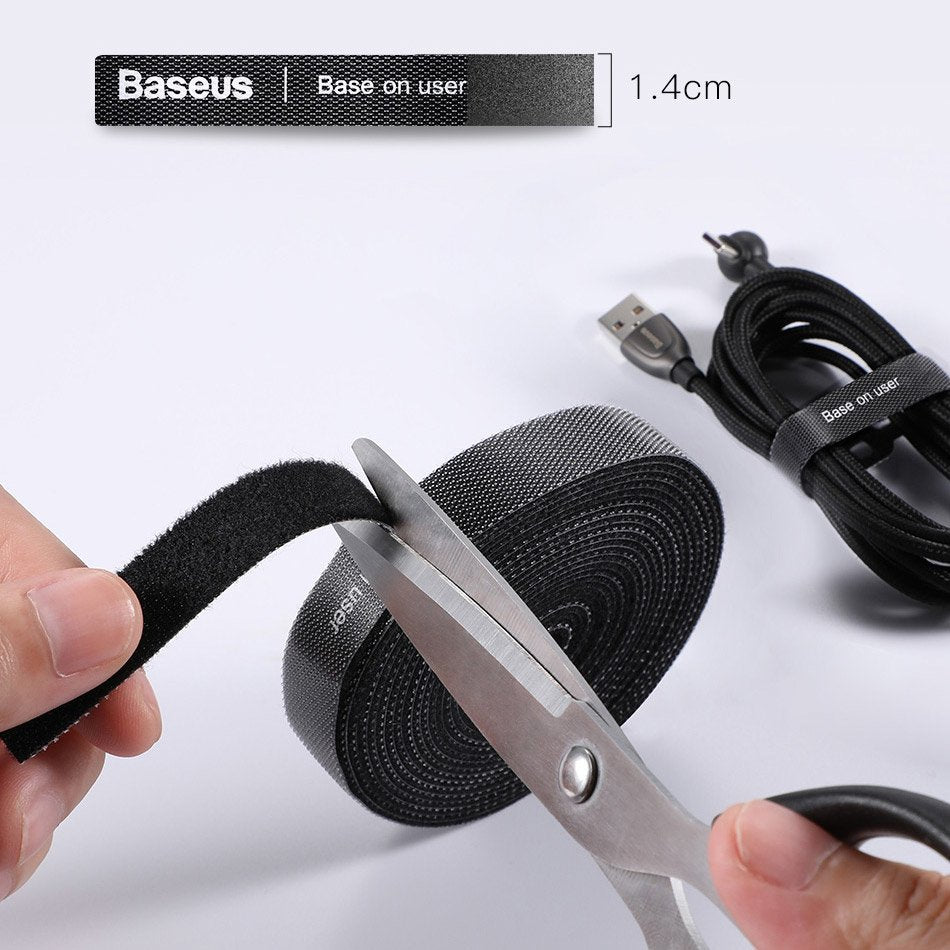 Baseus Rainbow Circle hook and loop Straps - Velcro tape Velcro cable organizer 3m gray (ACMGT-F0G)