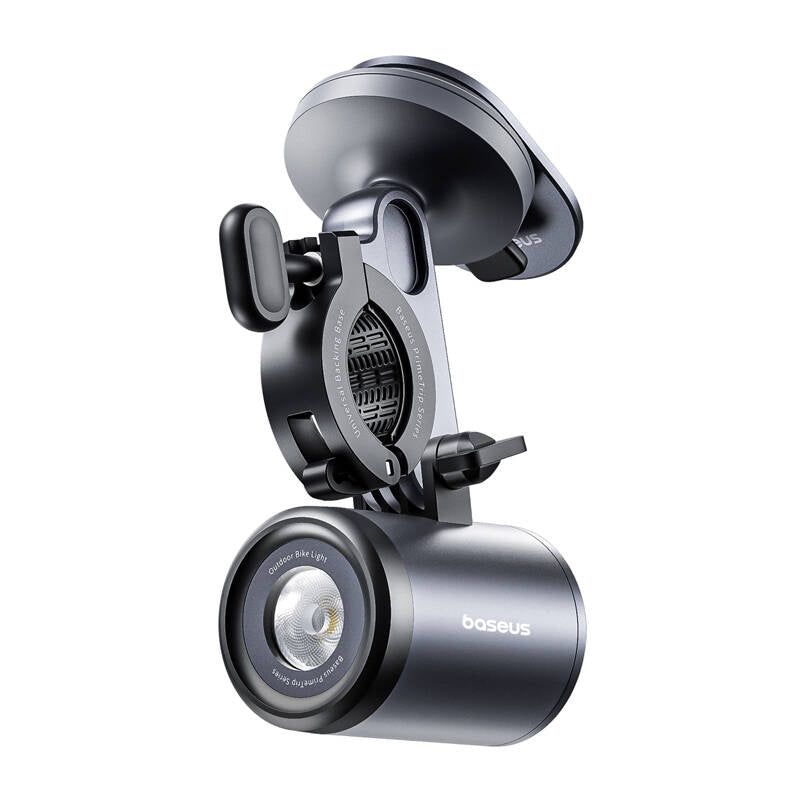 Baseus PrimeTrip 2-i-1-cykelstativ, telefonholder + lommelygte (sort)