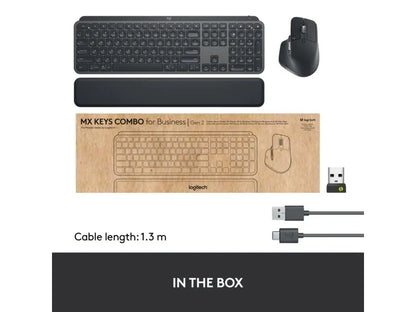 Logitech® | MX Keys Combo for Business - Tastatur og mus-sæt - bagbelyst - trådløs - Bluetooth LE - QWERTY - Pan Nordic - grafit