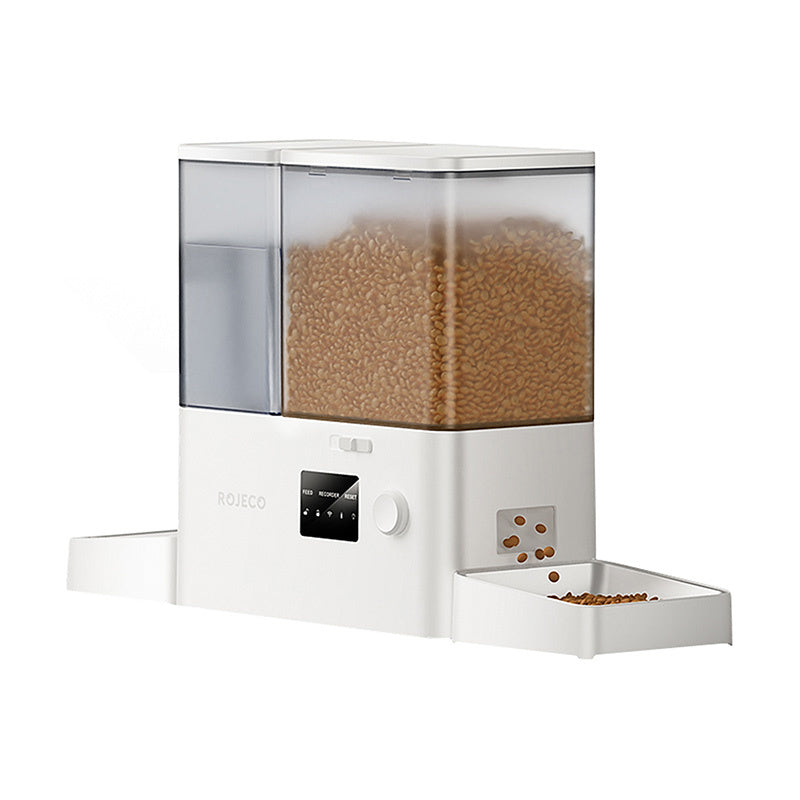 Rojeco New 2 i 1 Pet Water Fountain & Feeder WiFi (hvid)