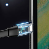 Baseus Simple flad kabel USB kabel / USB Type C SuperCharge 5A 40W Quick Charge 3.0 QC 3.0 23cm grå (CATMBJ-BG1)