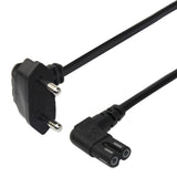 Deltaco Power cord CEE 7/16 - C7 angled, 1,5m, black