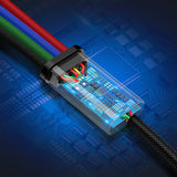Baseus cable USB 4in1 2x Lightning / USB Type C / micro USB cable in nylon braid 3.5A 1.2m black (CA1T4-A01)