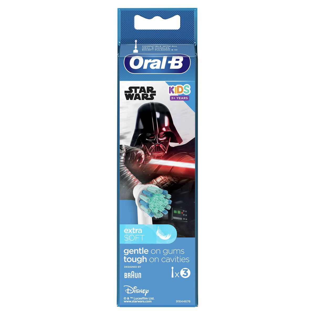 Oral-B Kids Star Wars Ekstra tandbørstehoved 3 Blå Hvid