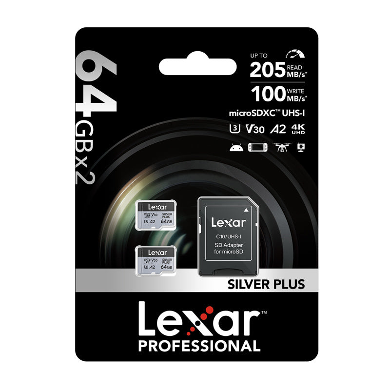 Lexar High-Performance Silver Plus microSDXC 64GB + adapter