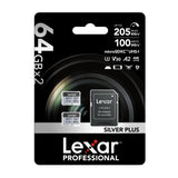 Lexar High-Performance Silver Plus microSDXC 64GB + adapter