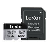 Lexar High-Performance Silver Plus microSDXC 64GB + adapter