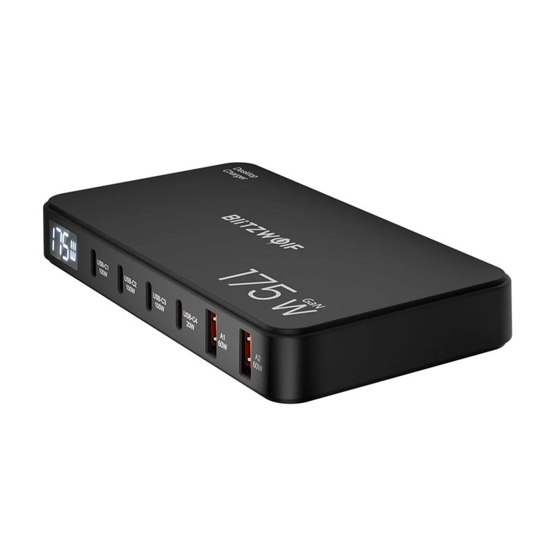 Blitzwolf BW-S30 6-i-1-opladningsplatform 4xUSB-C + 2xUSB 175W