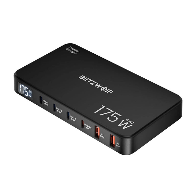 Blitzwolf BW-S30 6-i-1-opladningsplatform 4xUSB-C + 2xUSB 175W