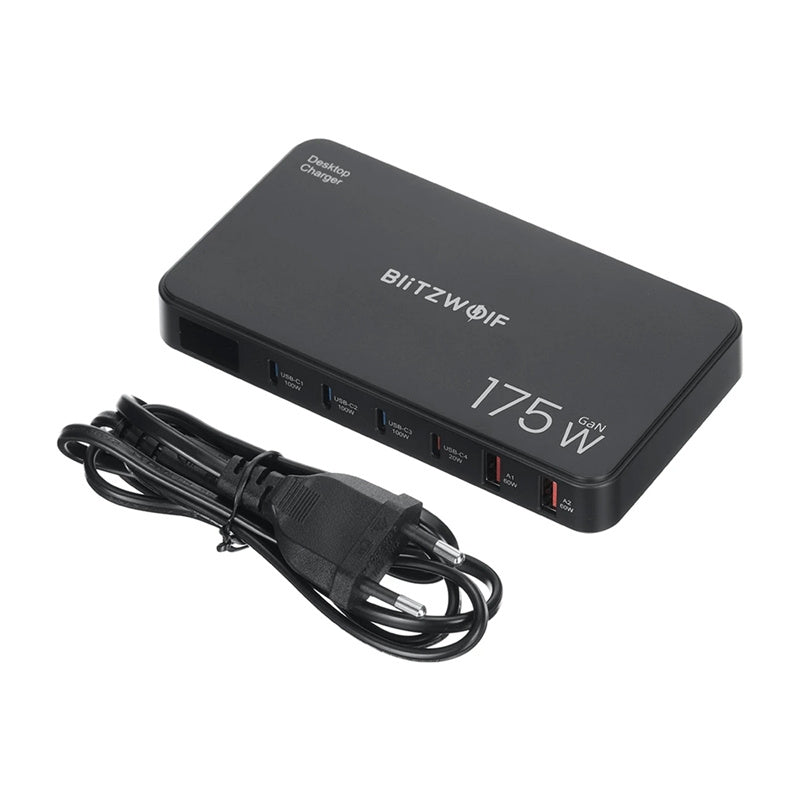 Blitzwolf BW-S30 6-i-1-opladningsplatform 4xUSB-C + 2xUSB 175W